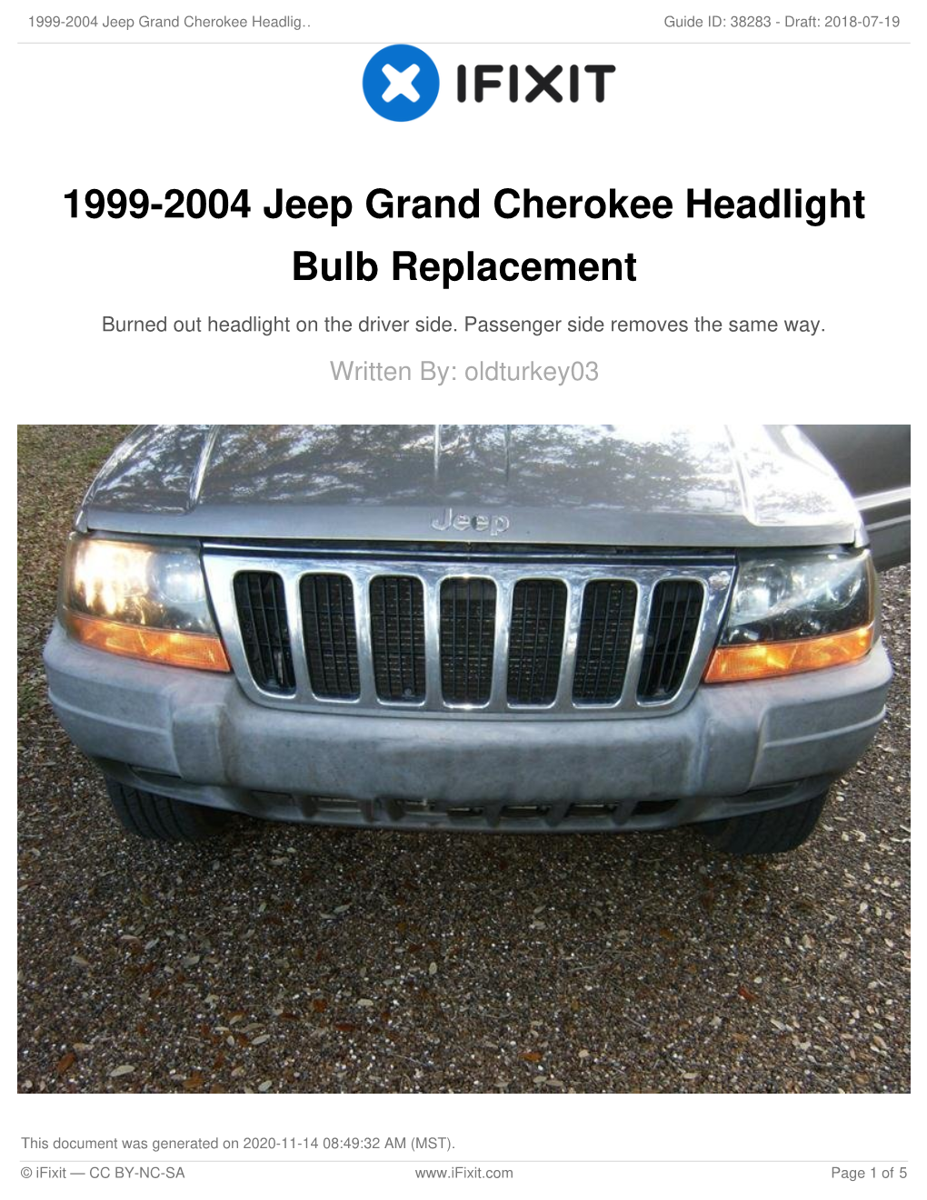 1999-2004 Jeep Grand Cherokee Headlight Bulb Replacement