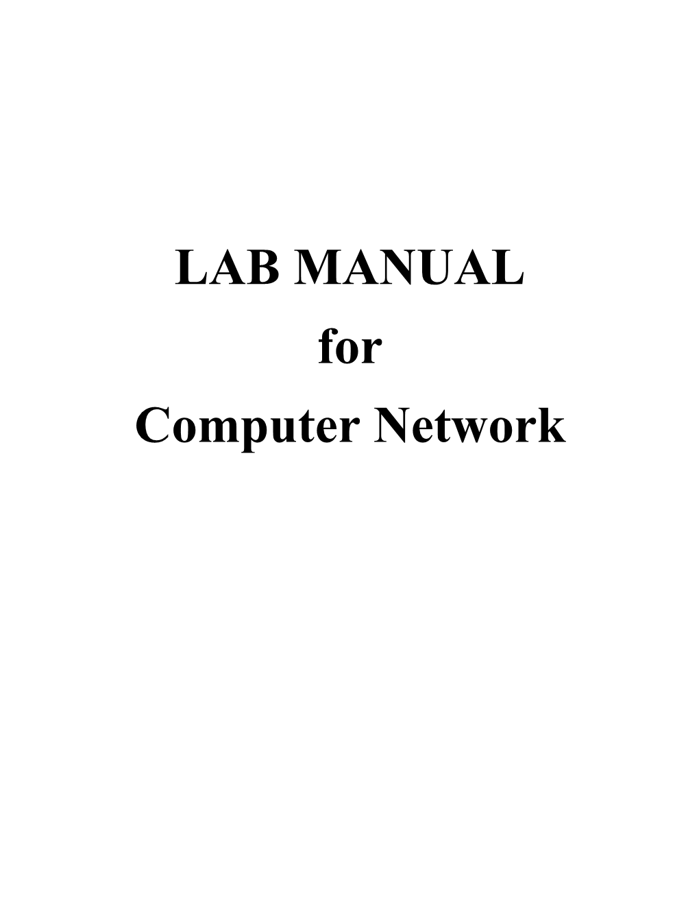 LAB MANUAL for Computer Network