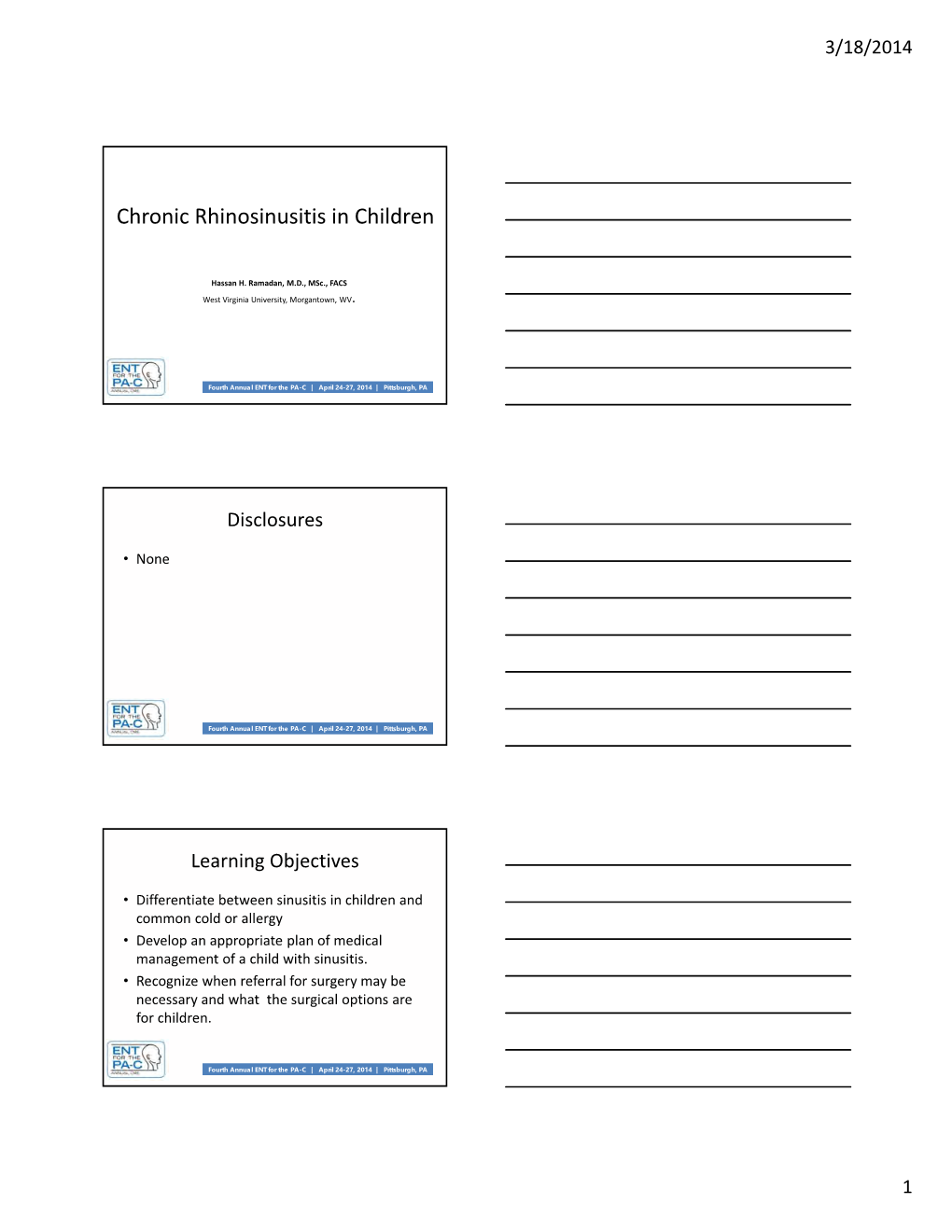 Chronic Rhinosinusitis in Children