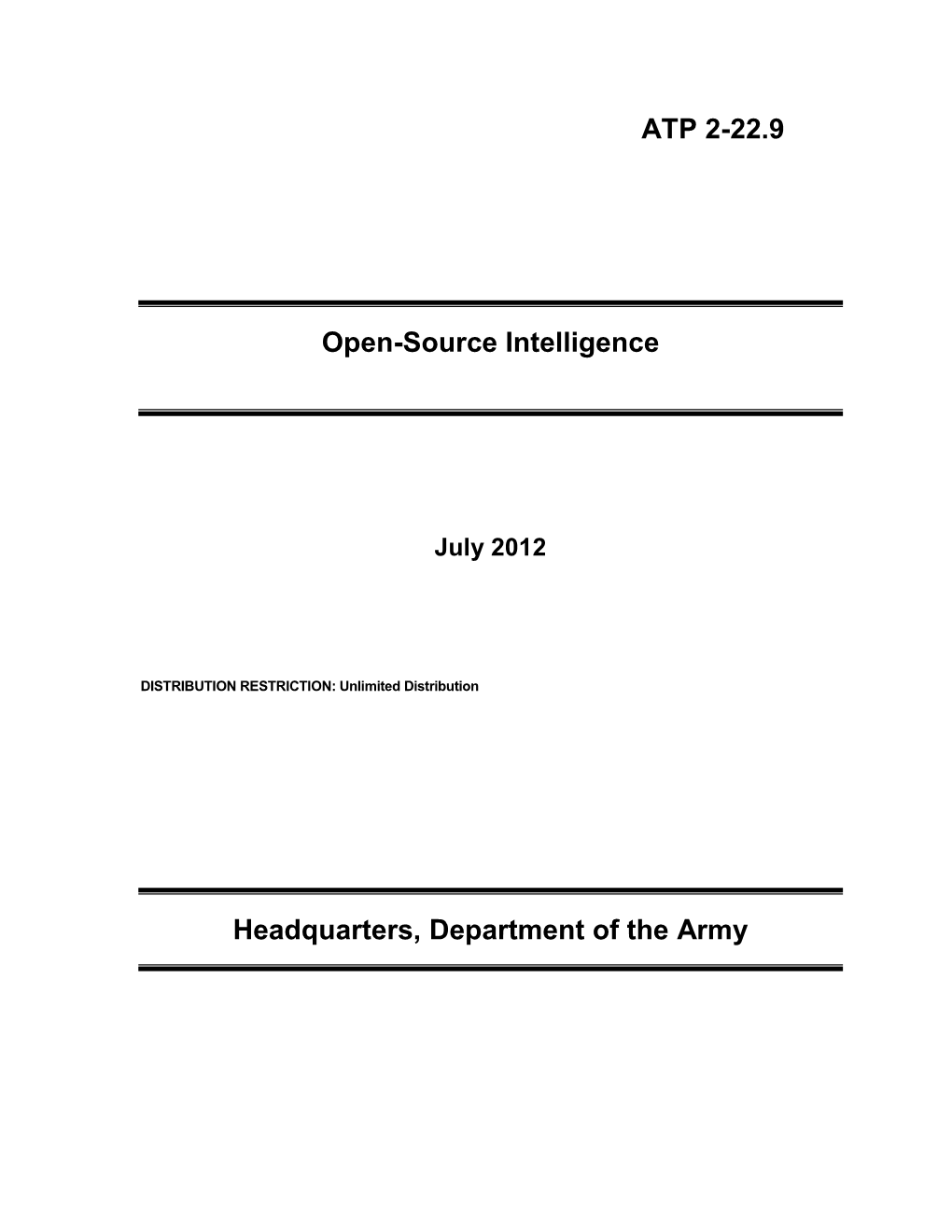 Open Source Intelligence (OSINT)