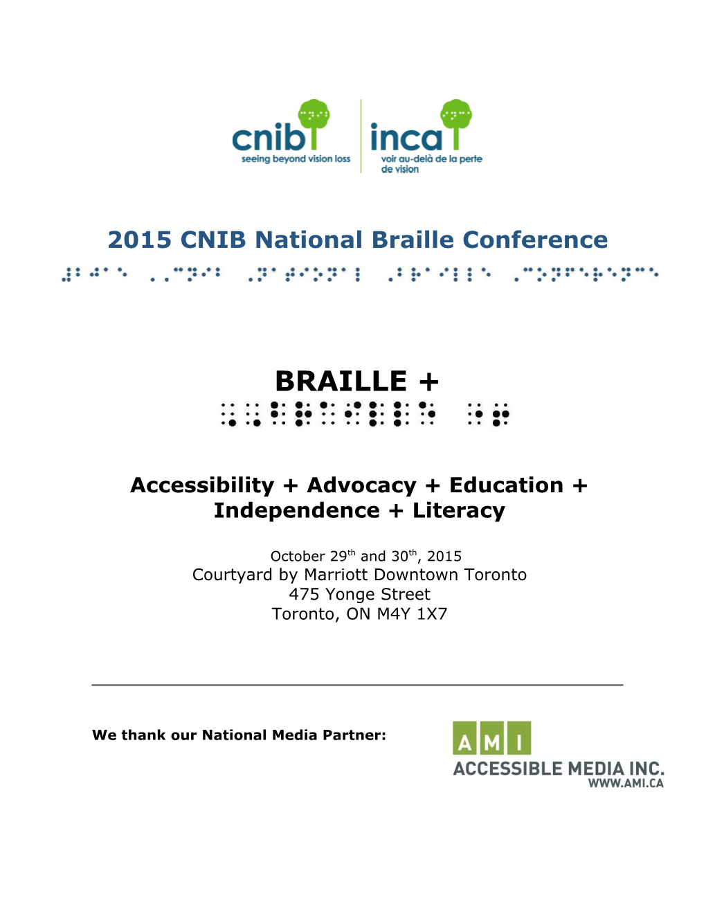 2015 Cnib National Braille Conference