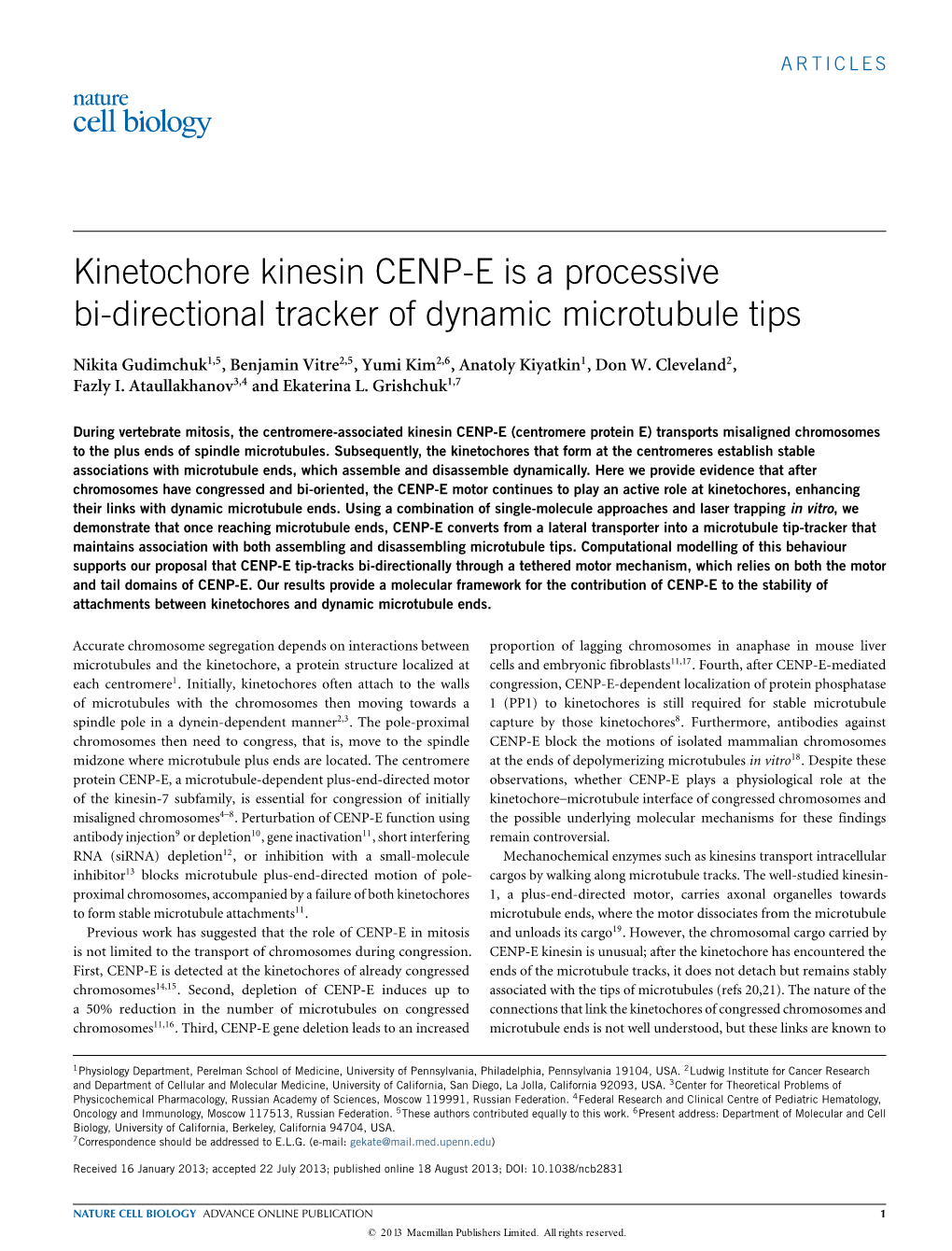 Kinetochore Kinesin CENP-E Is a Processive Bi-Directional Tracker of Dynamic Microtubule Tips