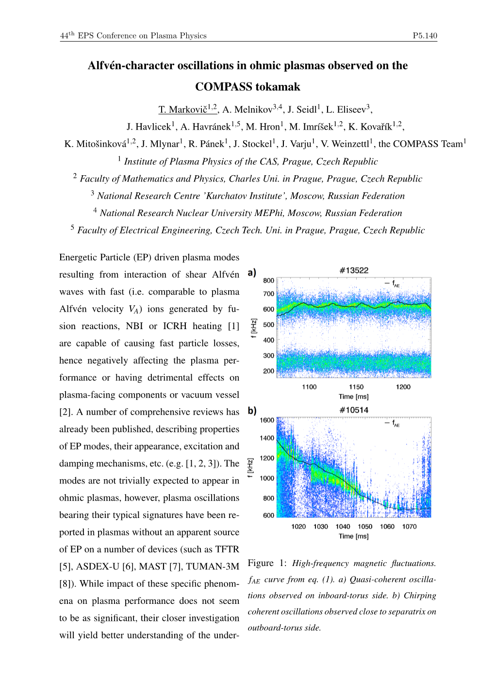 Alfvén-Character Oscillations in Ohmic Plasmas Observed on the COMPASS Tokamak