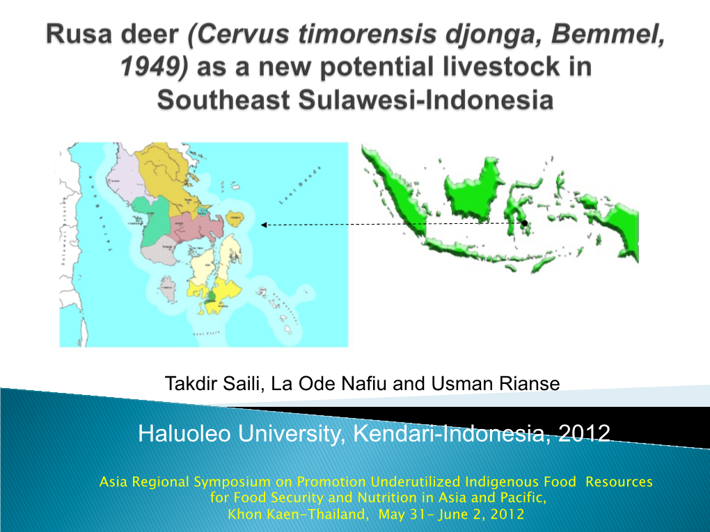 Haluoleo University, Kendari-Indonesia, 2012