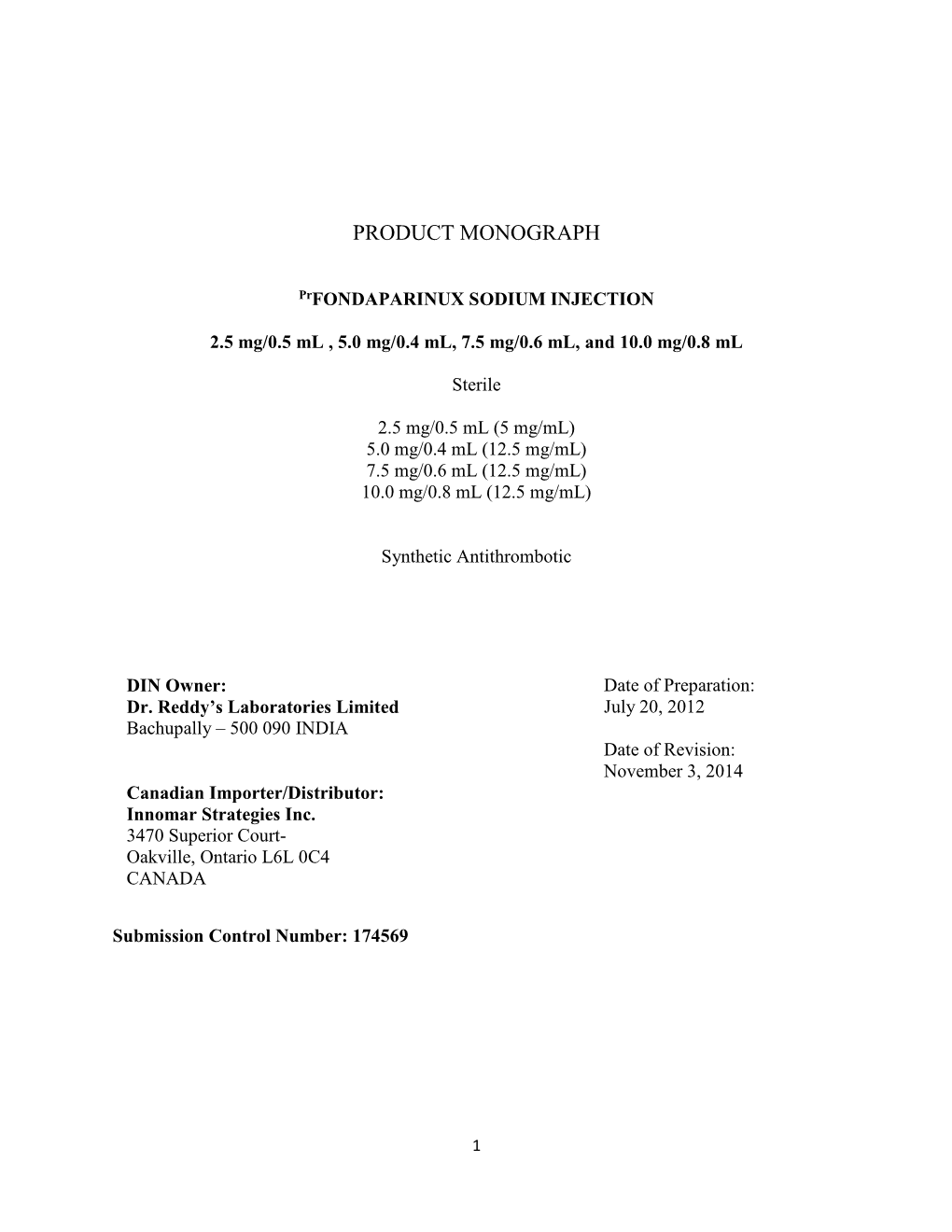 Product Monograph