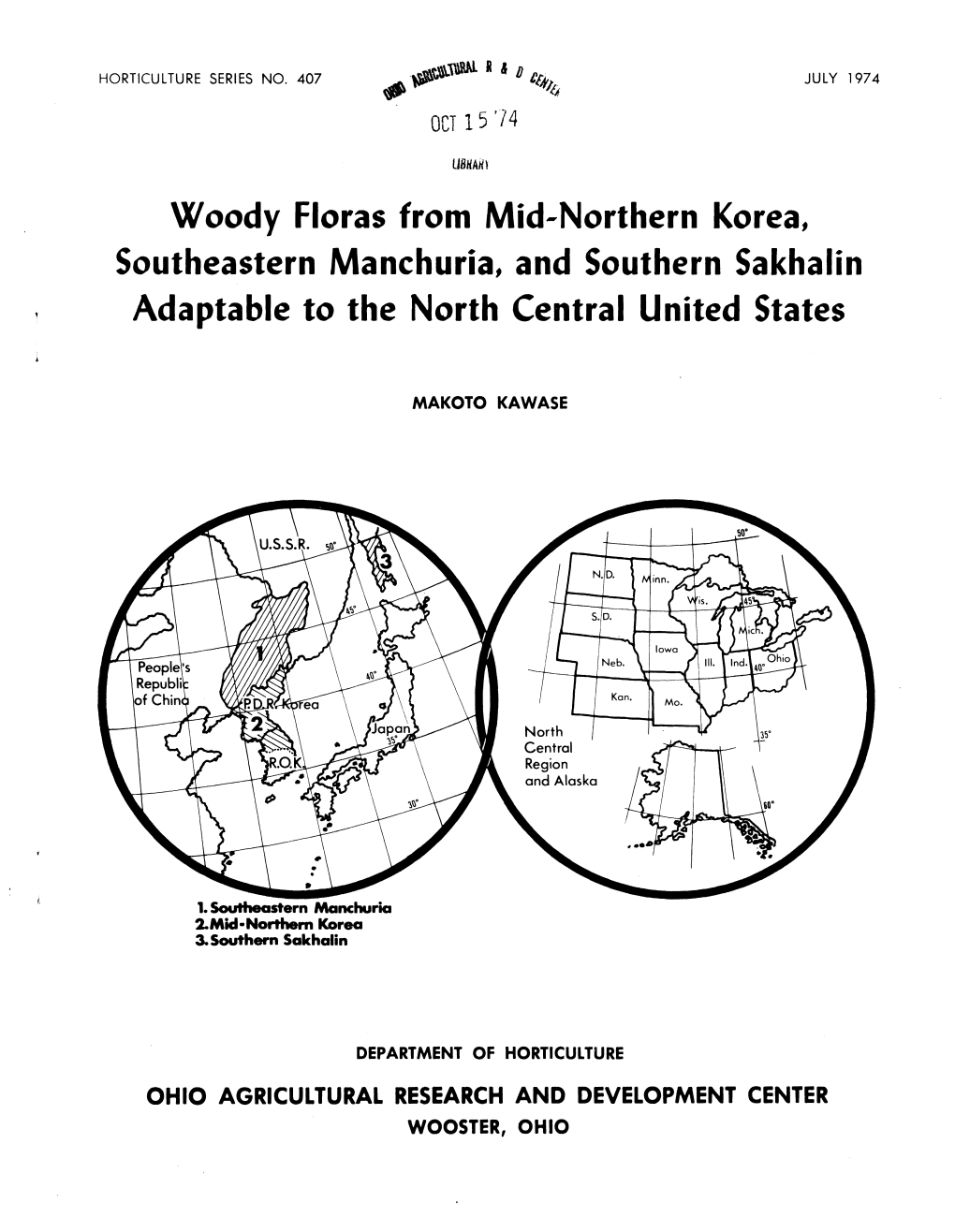 Woody Floras from Mid-Northern Korea, Southeastern Manchuria, and Southern Sakhalin Adaptable to the North Central United States