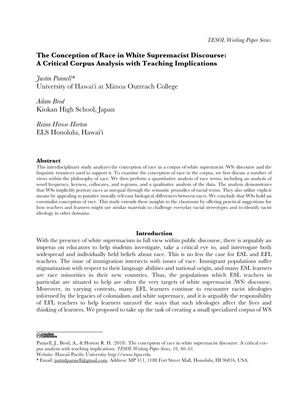 Conception of Race in White Supremacist Discourse: a Critical Corpus Analysis with Teaching Implications