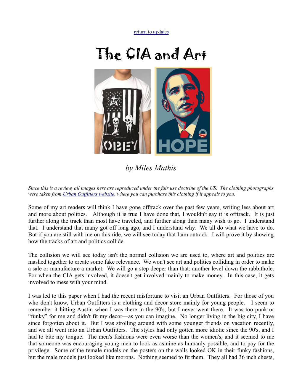 The CIA and Art