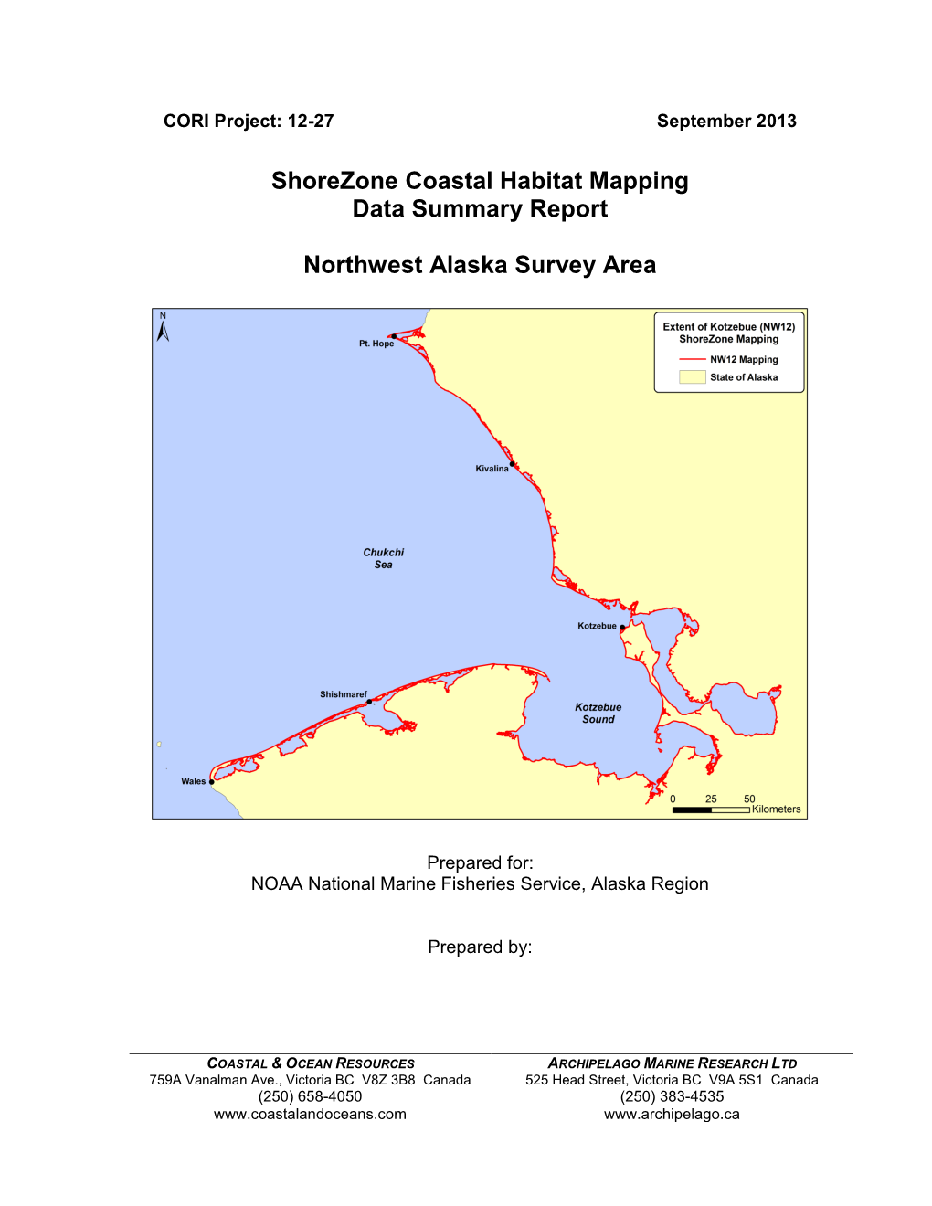 Shorezone Coastal Habitat Mapping Data Summary Report Northwest