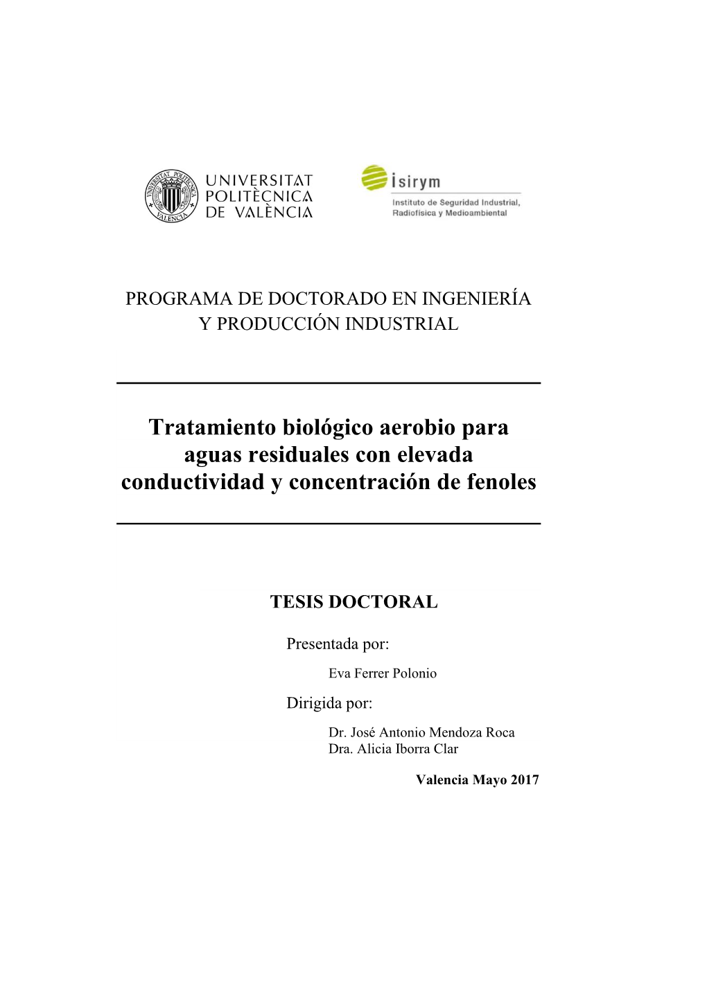 Tratamiento Biológico Aerobio Para Aguas Residuales Con Elevada Conductividad Y Concentración De Fenoles