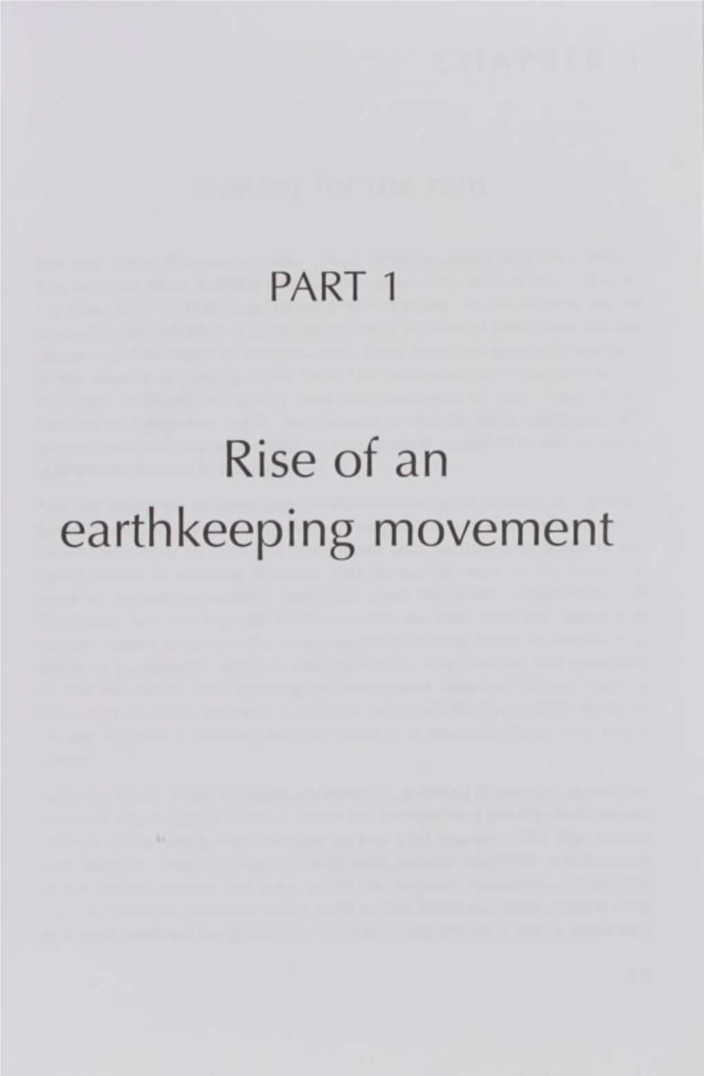 Rise of an Earthkeeping Movement CHAPTER 1