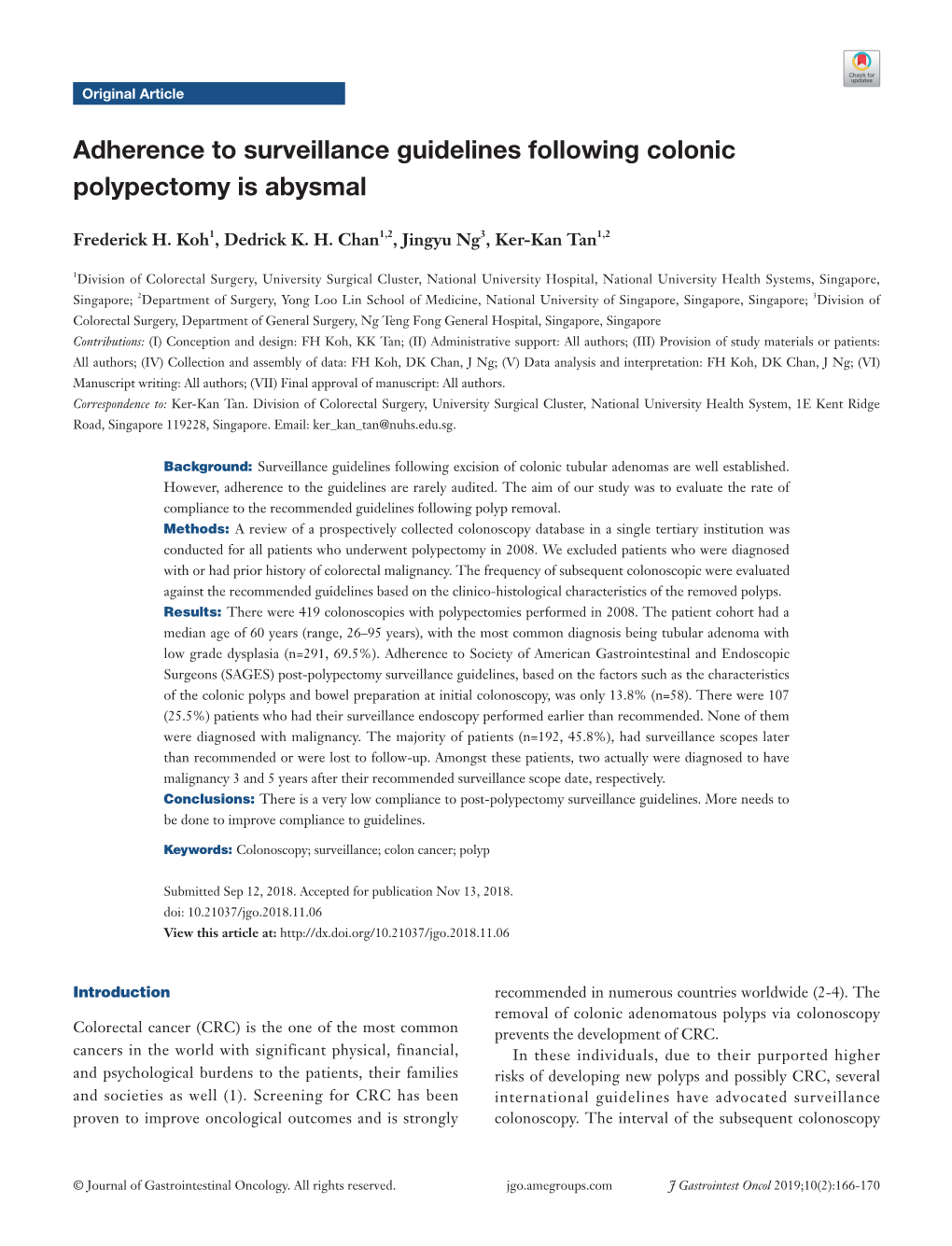 Adherence to Surveillance Guidelines Following Colonic Polypectomy Is Abysmal