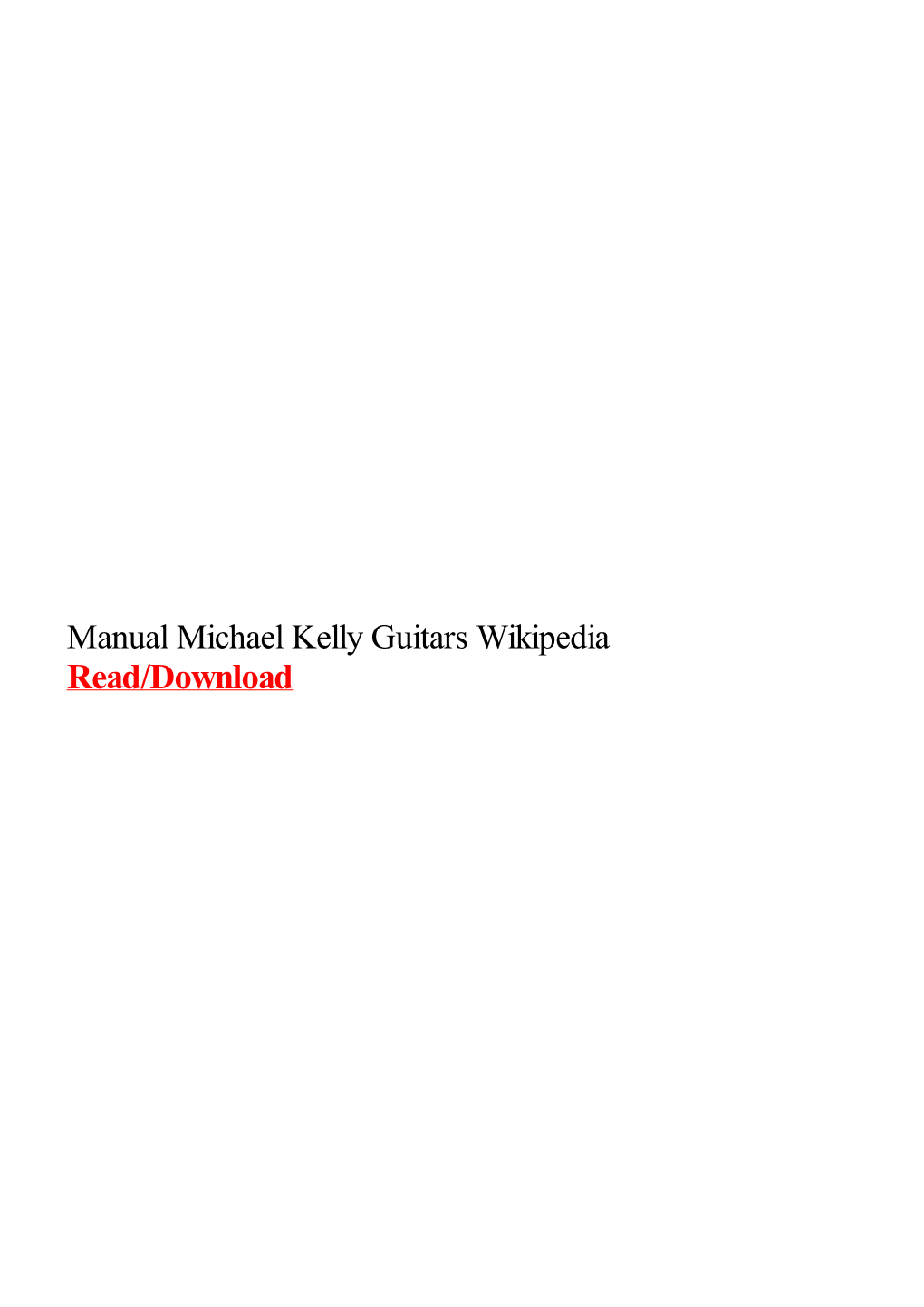 Manual Michael Kelly Guitars Wikipedia