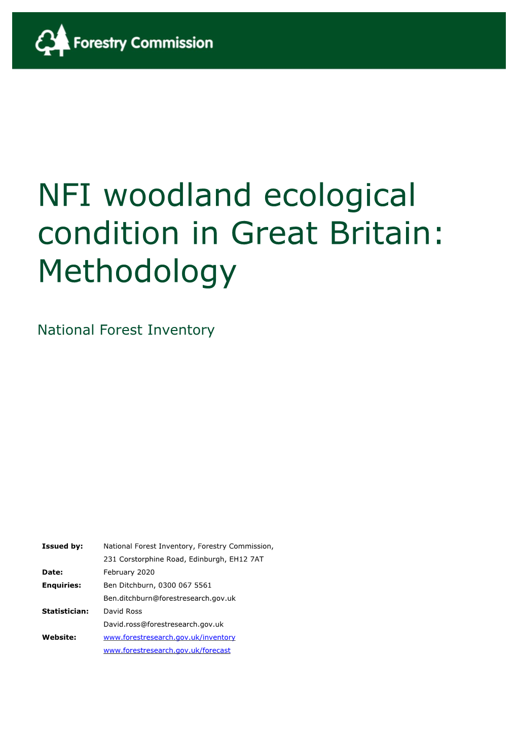 NFI Woodland Ecological Condition Scoring Methodology