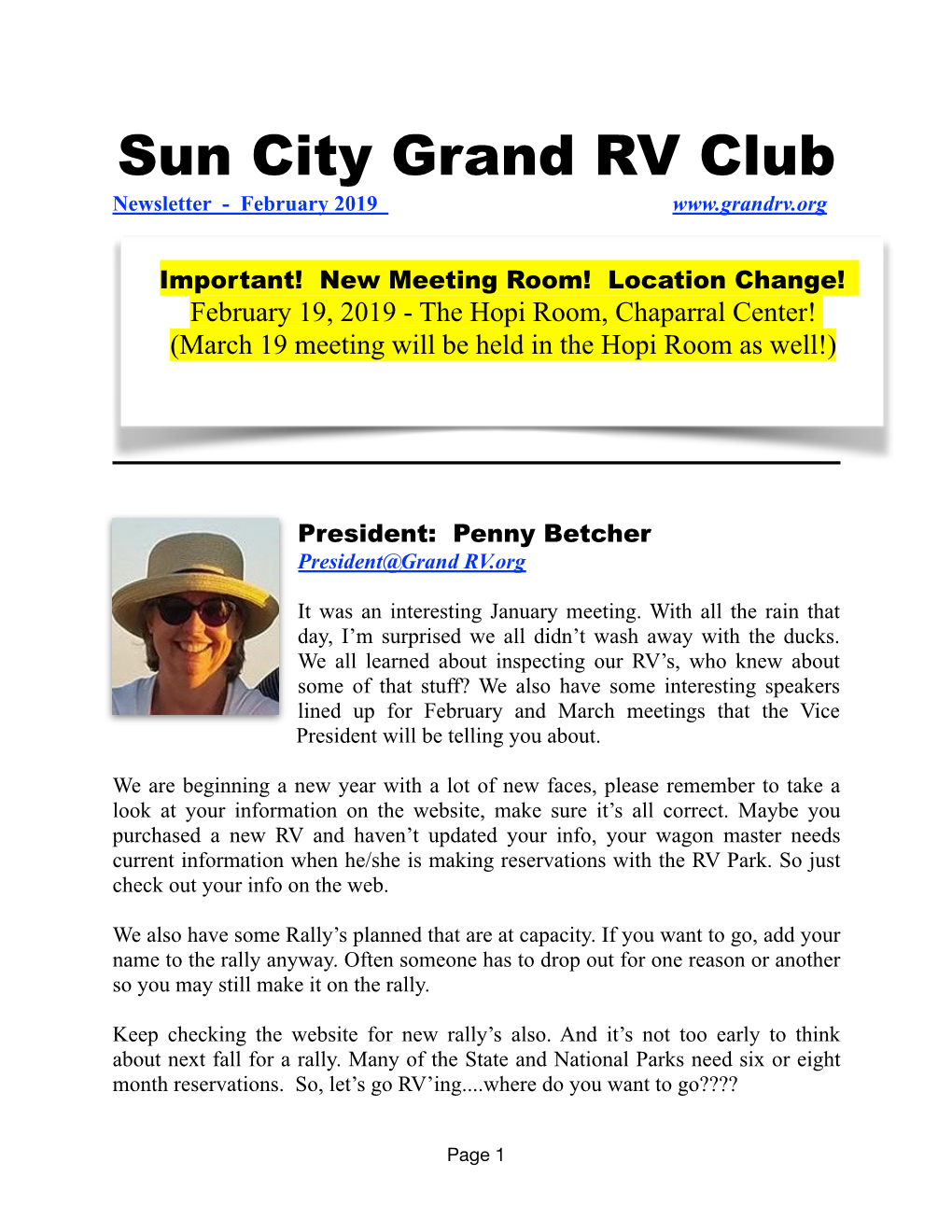 February 2019 RV News