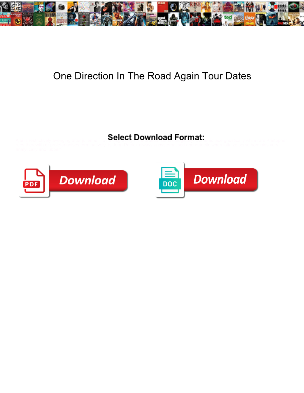 One Direction in the Road Again Tour Dates