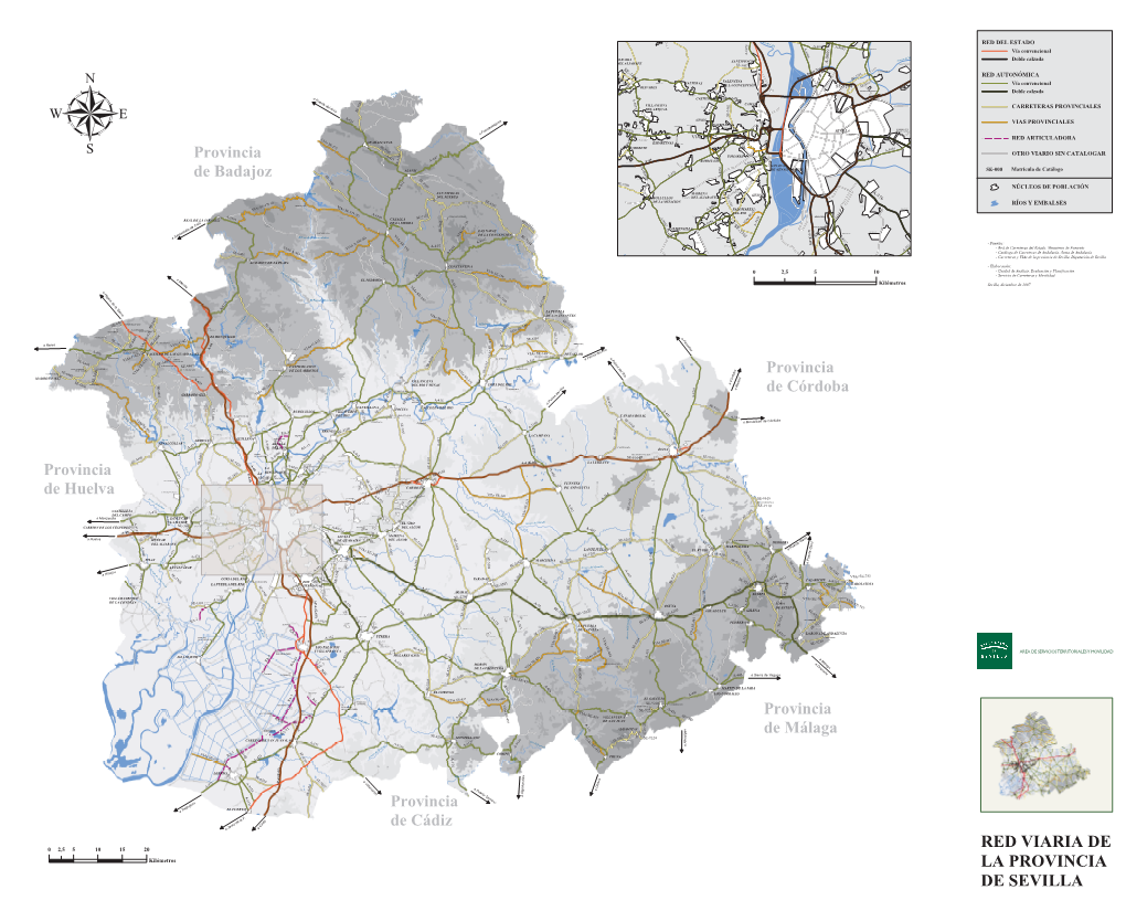 Mapa De La Red Viaria De La Provincia De Sevilla