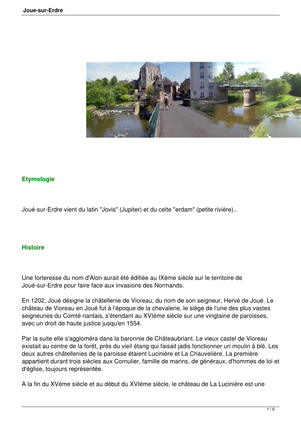 Etymologie Joué-Sur-Erdre Vient Du Latin 