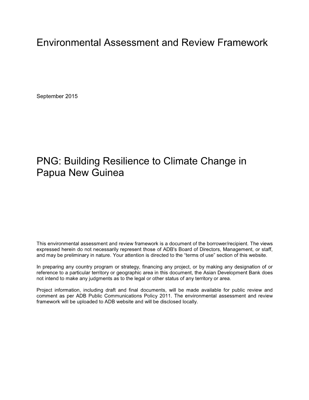 PNG: Building Resilience to Climate Change in Papua New Guinea