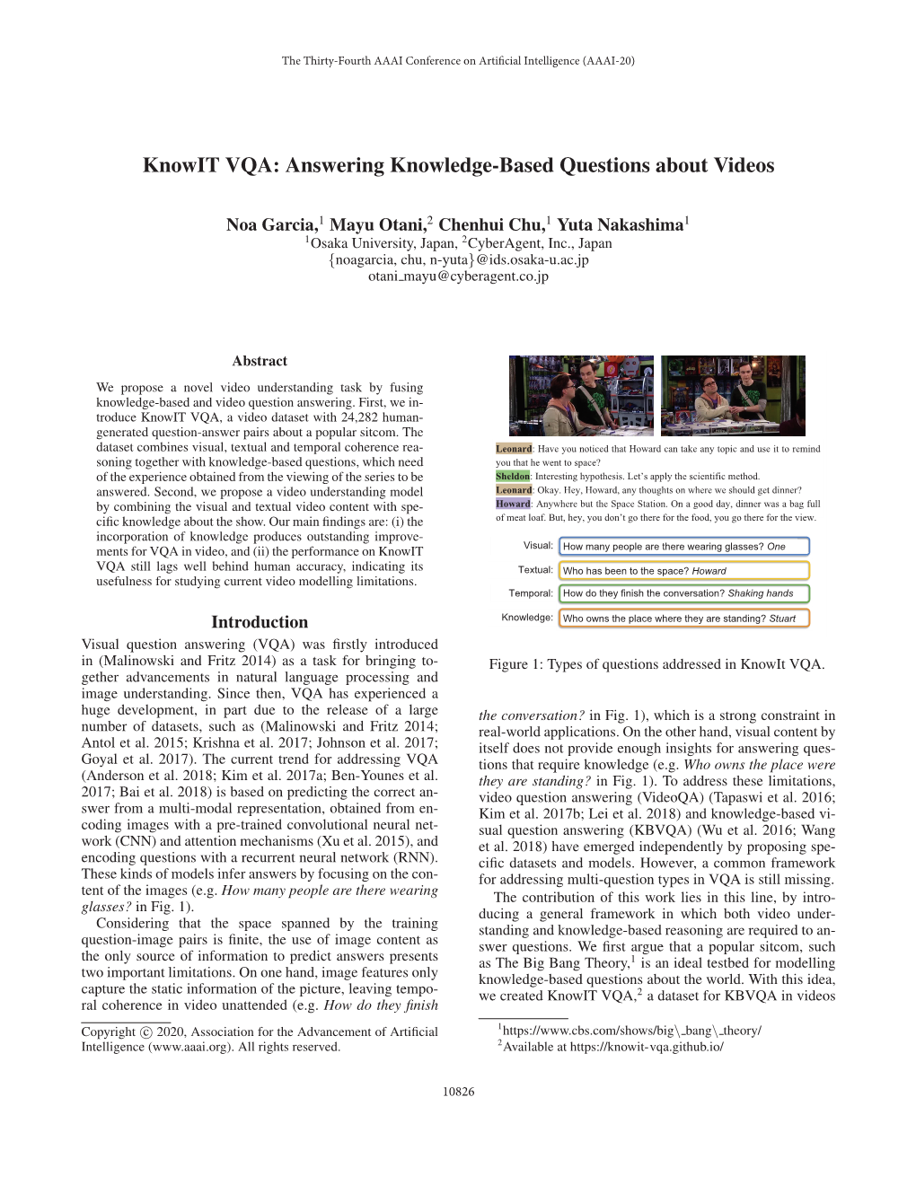 Knowit VQA: Answering Knowledge-Based Questions About Videos