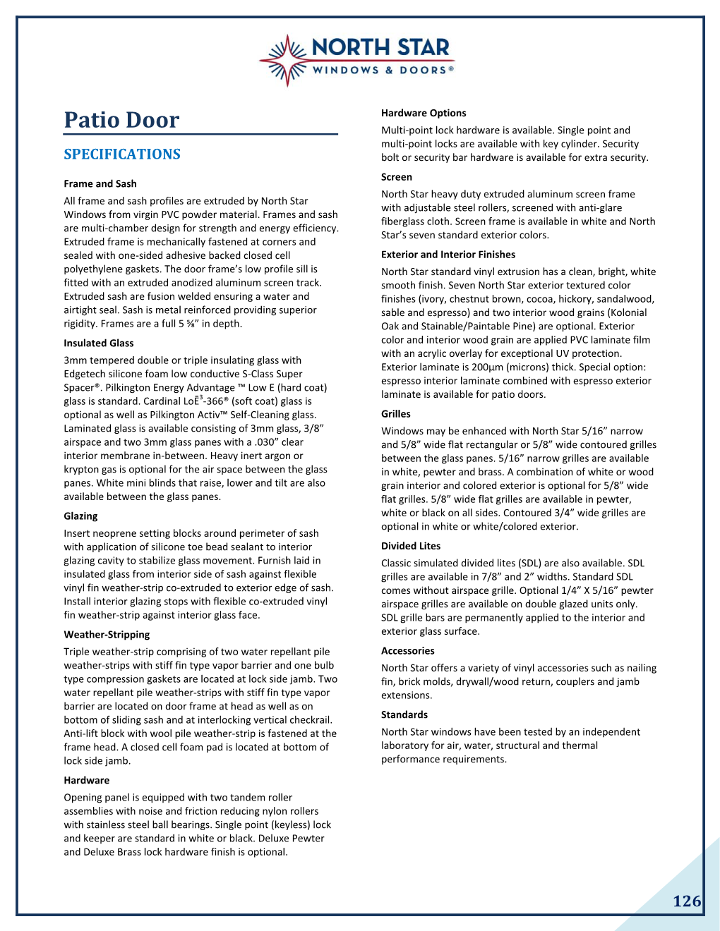 Patio Door Multi‐Point Lock Hardware Is Available