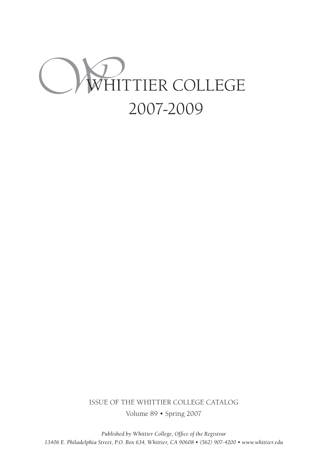 2007-2009 College Catalog