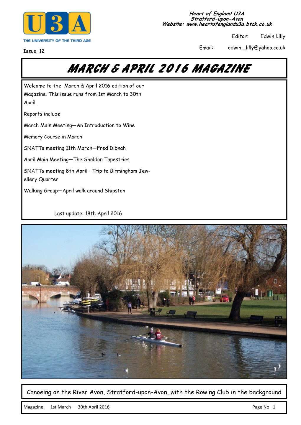 March & April 2016 Magazine