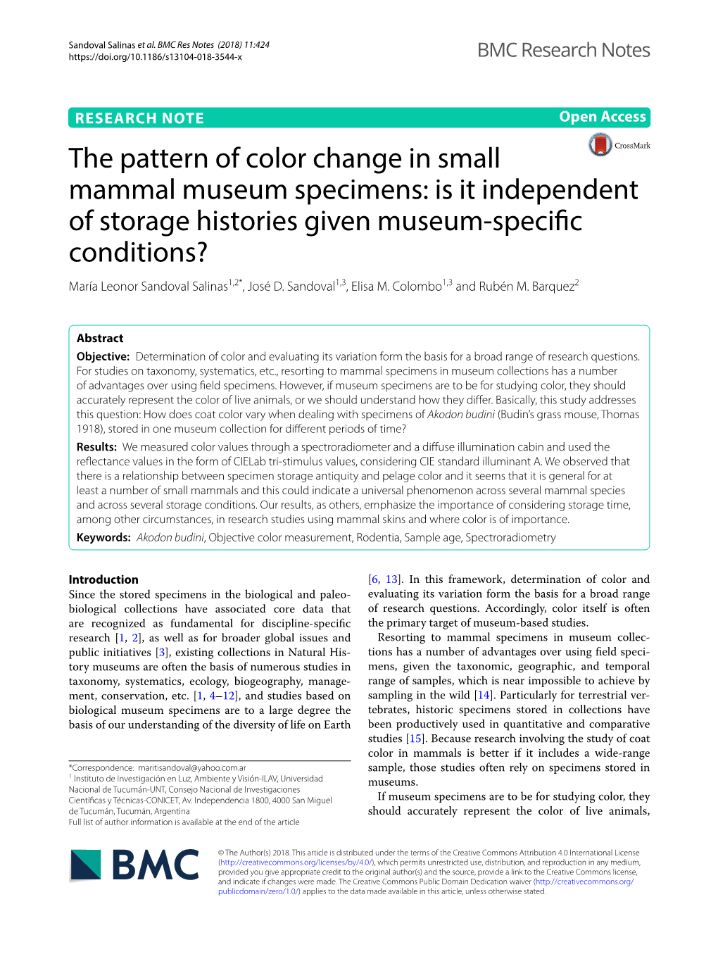 The Pattern of Color Change in Small Mammal