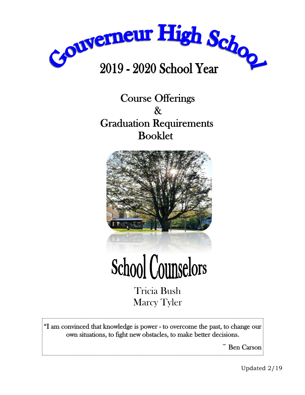 Course Offerings & Graduation Requirements Booklet