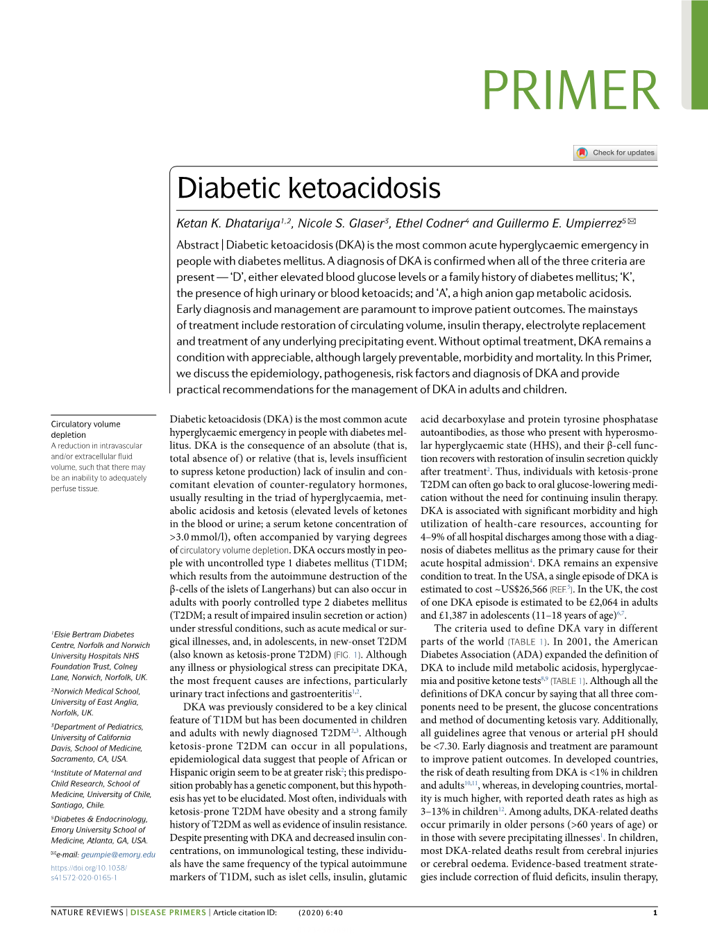 Diabetic Ketoacidosis