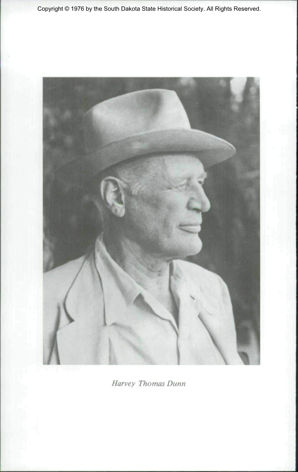 Harvey Thomas Dunn Copyright © 1976 by the South Dakota State Historical Society