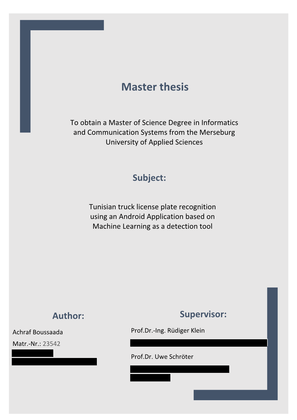 Master Thesis