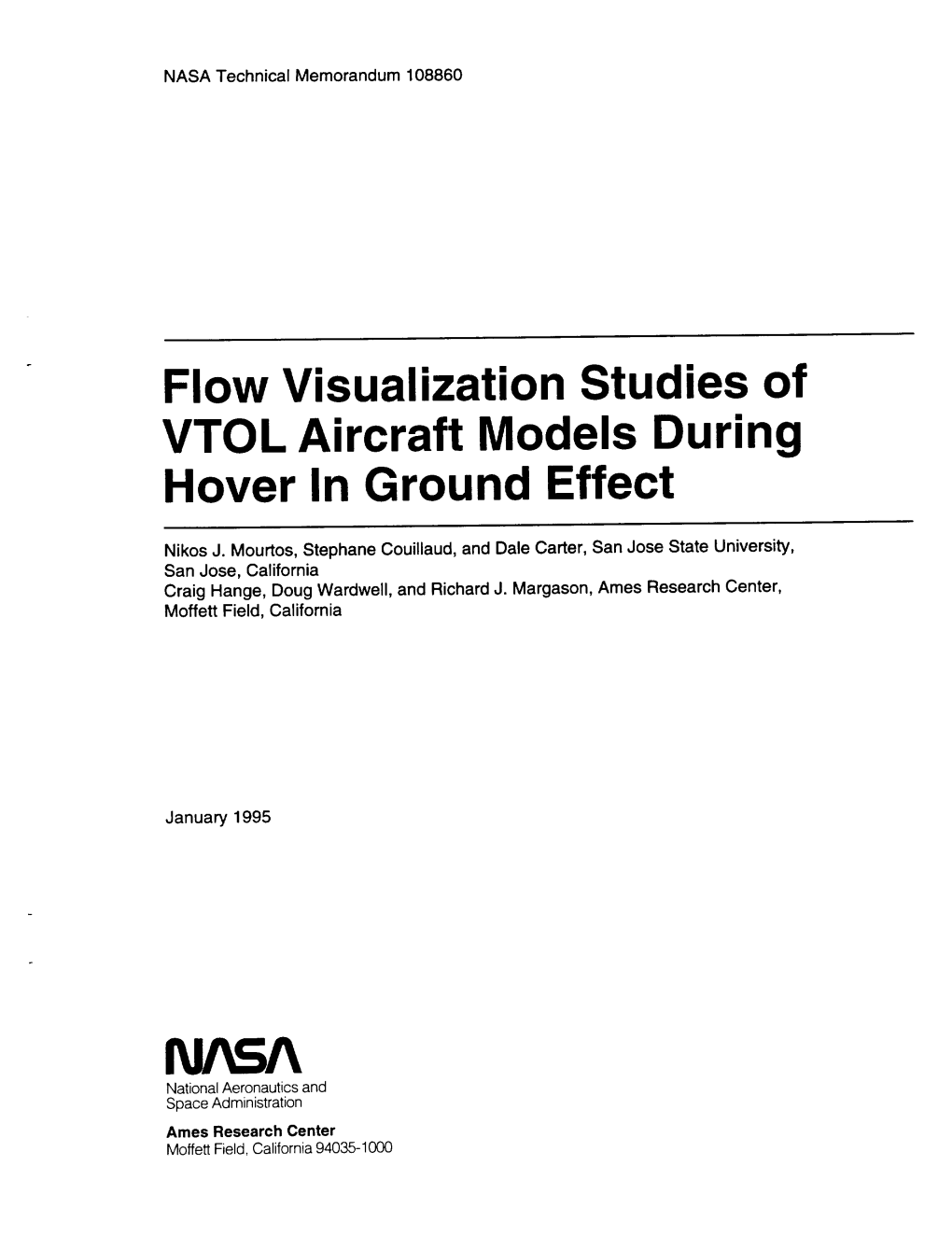 Flow Visualization Studies of VTOL Aircraft Models During Hover in Ground Effect