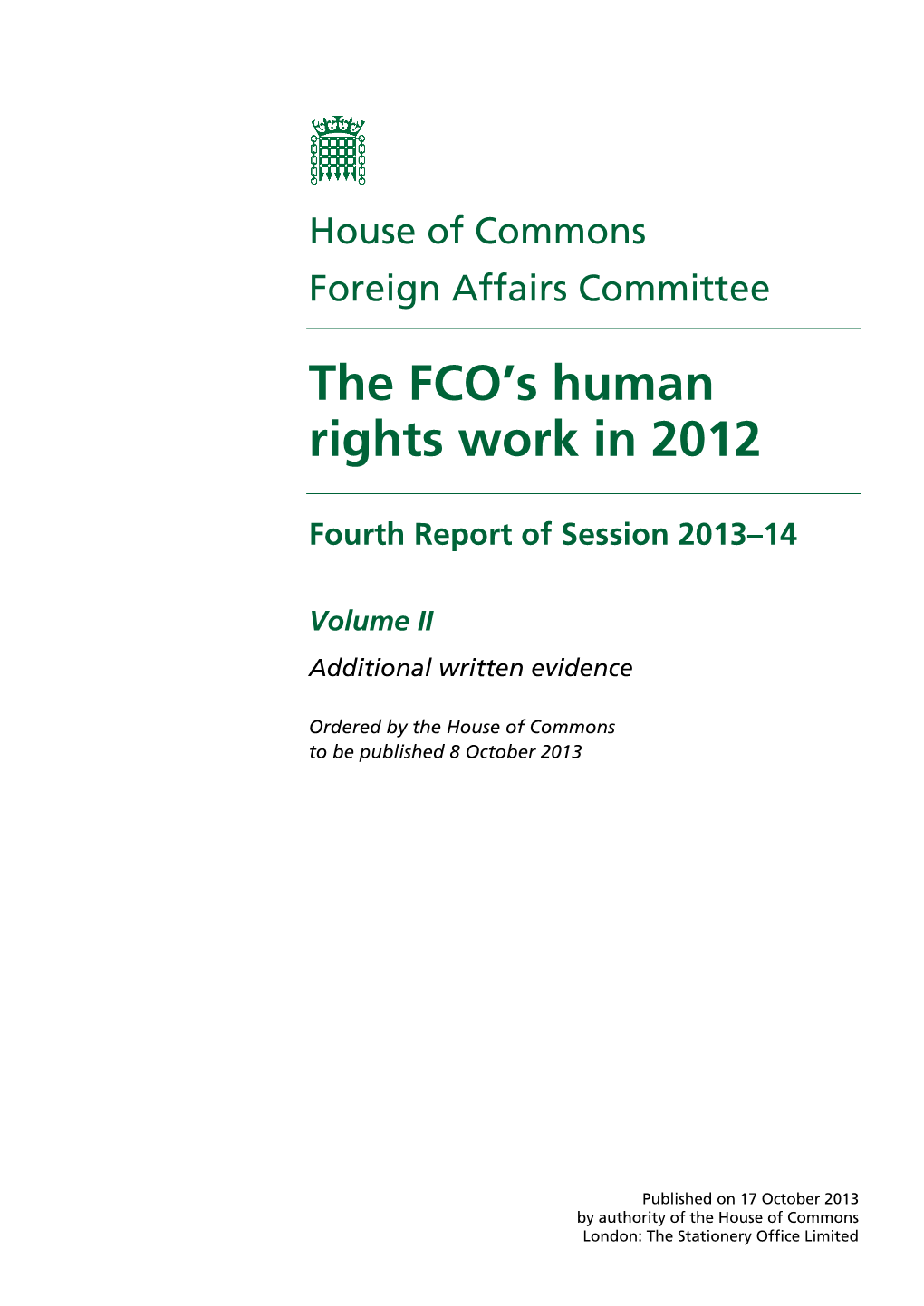 The FCO's Human Rights Work in 2012