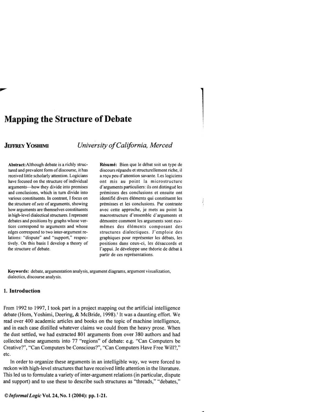 Mapping the Structure of Debate