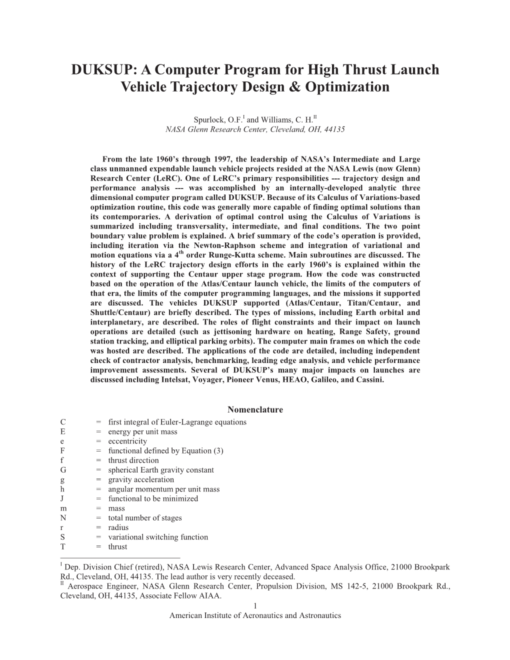 Preparation of Papers for AIAA Technical Conferences