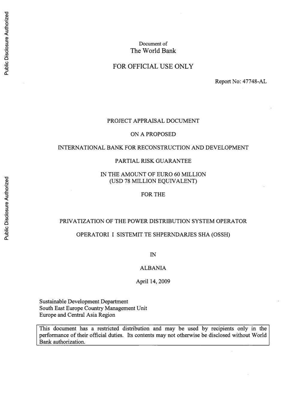 World Bank Document