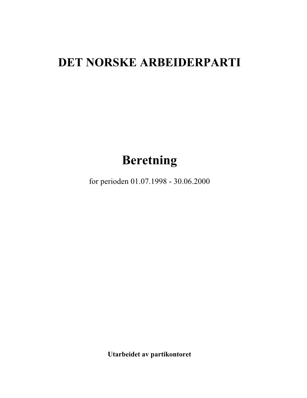 Landsmøtet 1998-Beretning