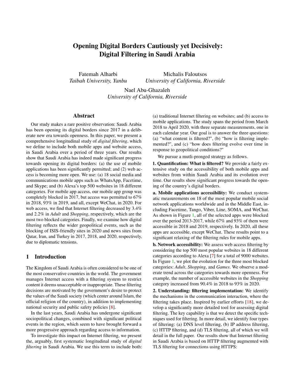 Digital Filtering in Saudi Arabia