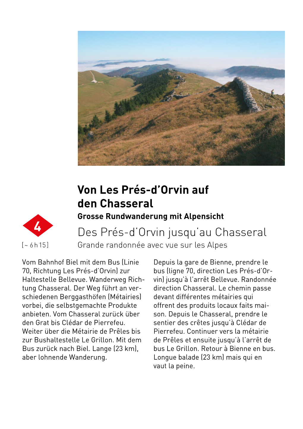 Von Les Prés-D'orvin Auf Den Chasseral