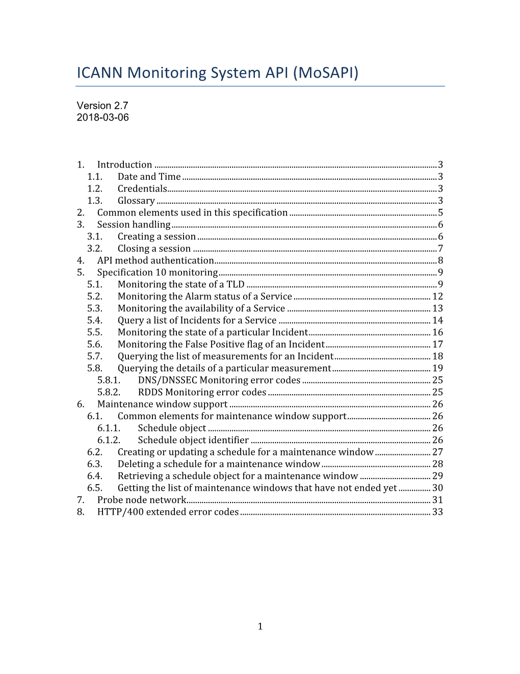 ICANN Monitoring System API (Mosapi)