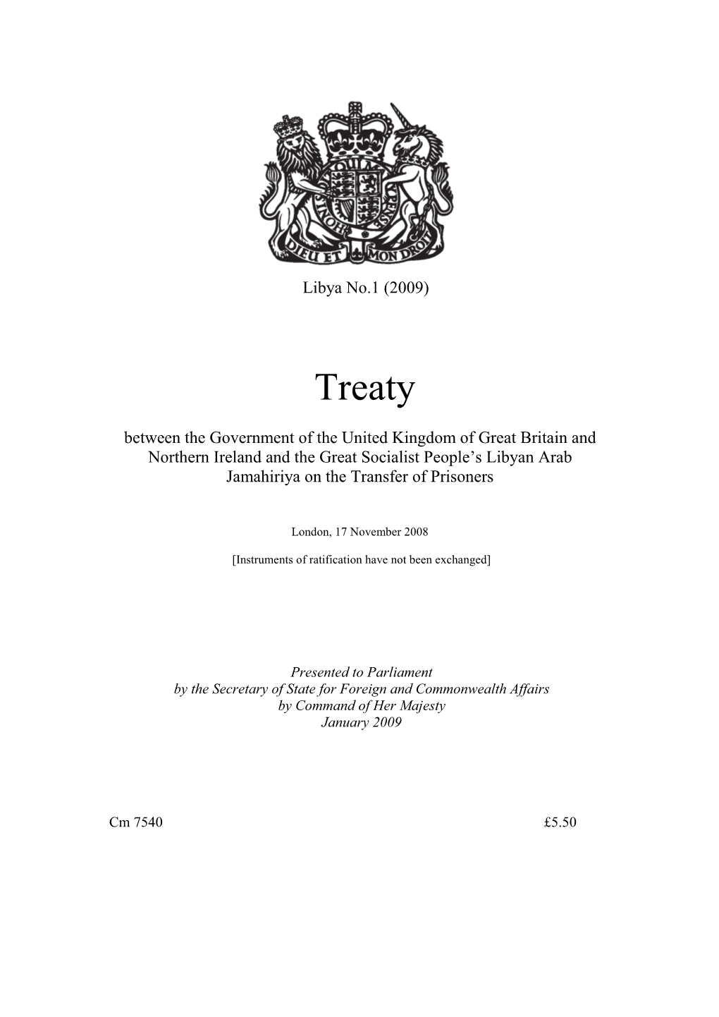 Treaty Between the Government of the United Kingdom of Great