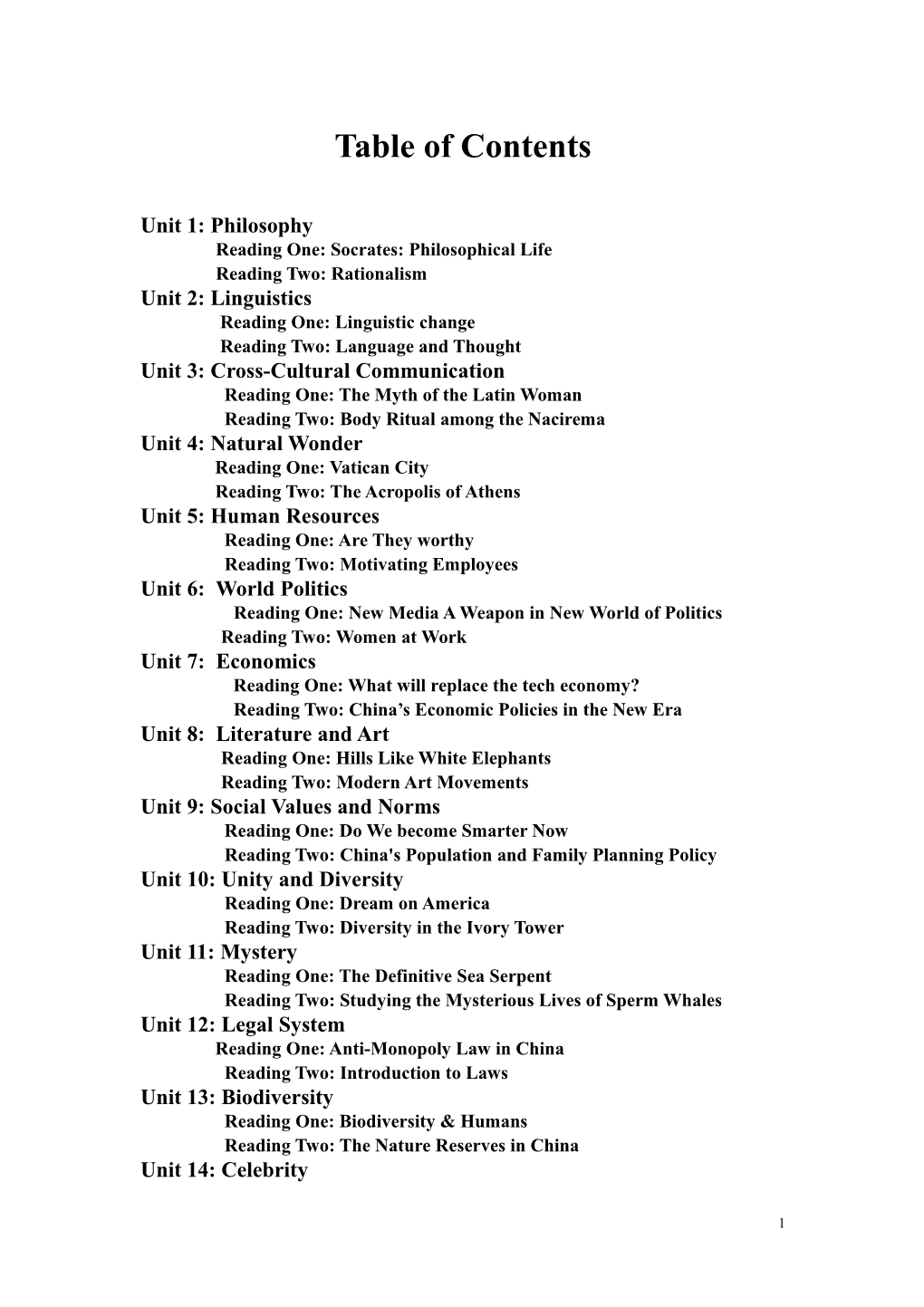 Reading One: Socrates: Philosophical Life