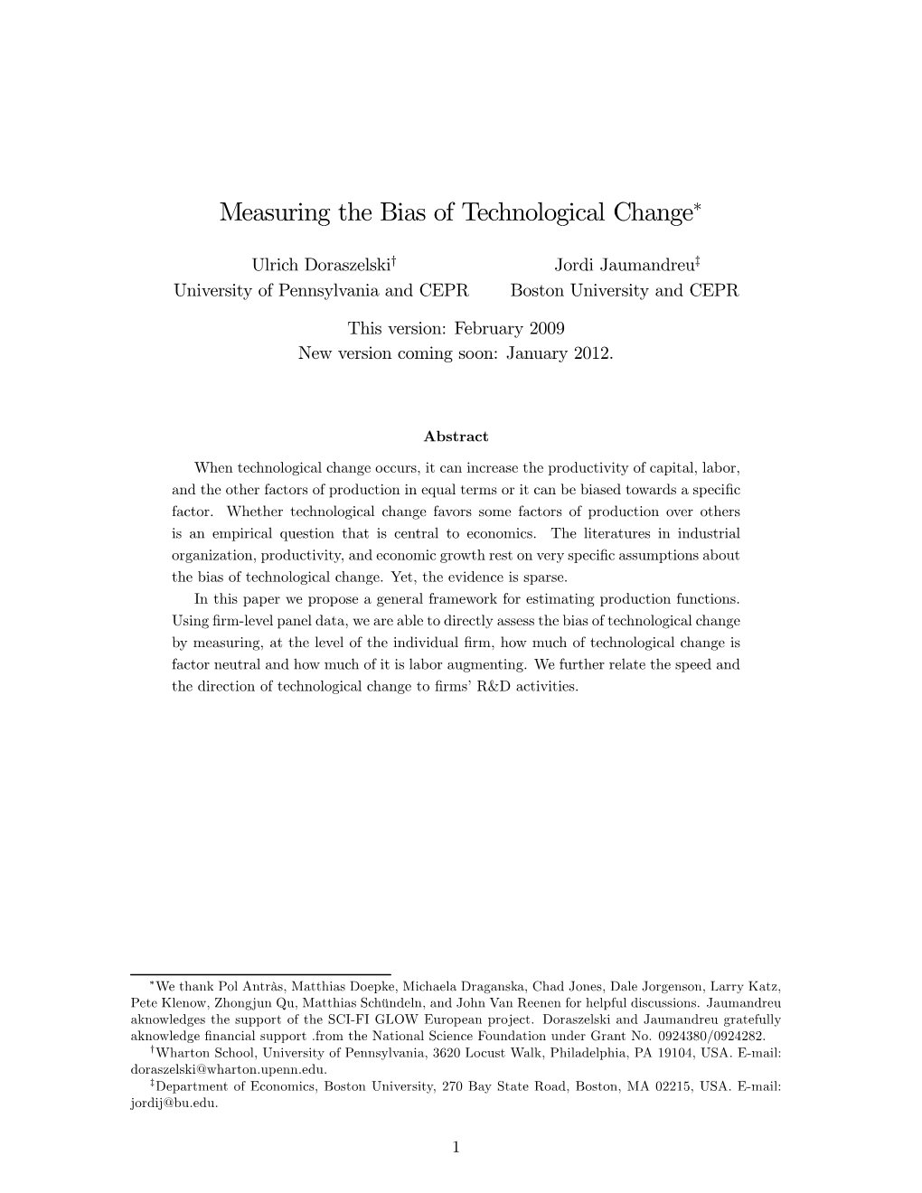 Measuring the Bias of Technological Change*