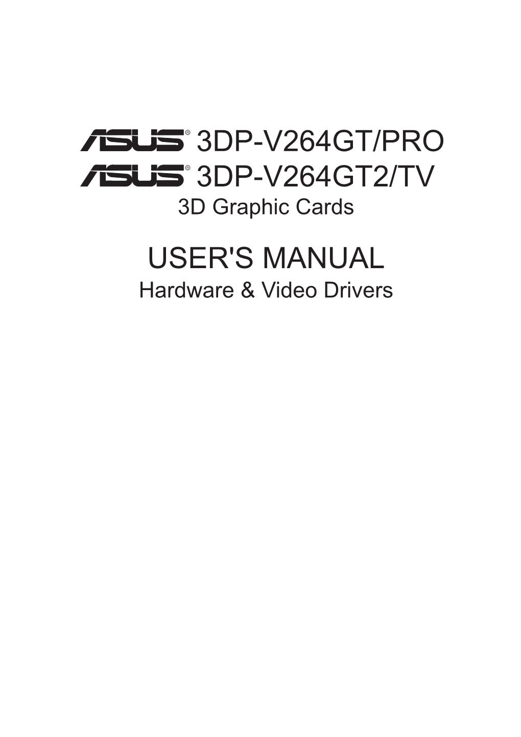 3Dp-V264gt/Pro 3Dp-V264gt2/Tv User's Manual