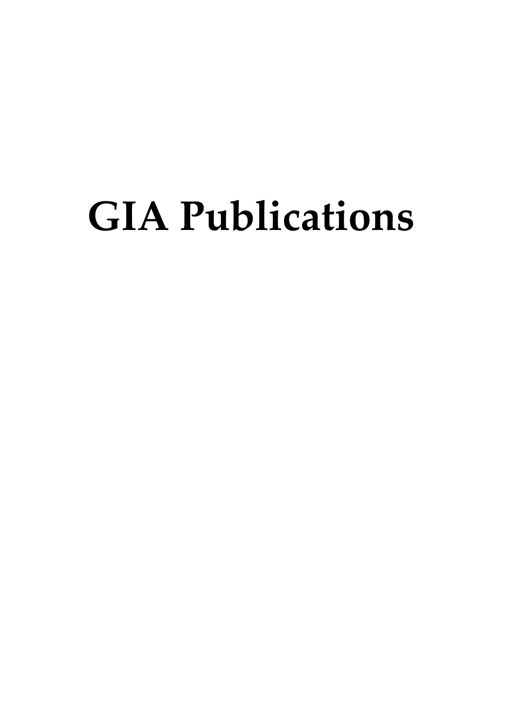 GIA Publications