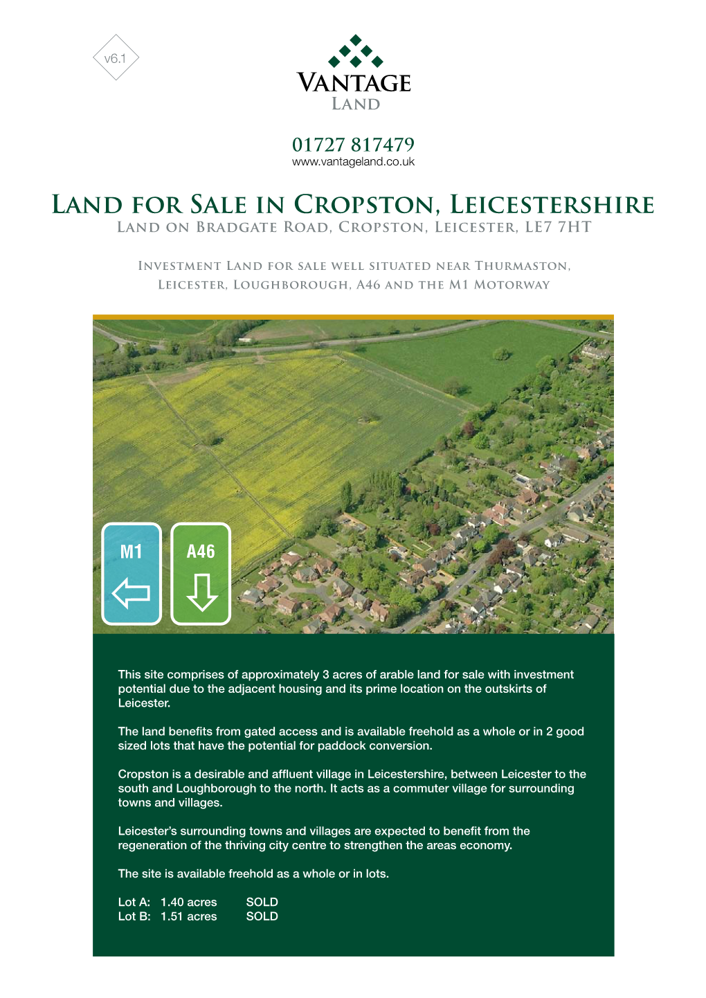 Land for Sale in Cropston, Leicestershire Land on Bradgate Road, Cropston, Leicester, LE7 7HT
