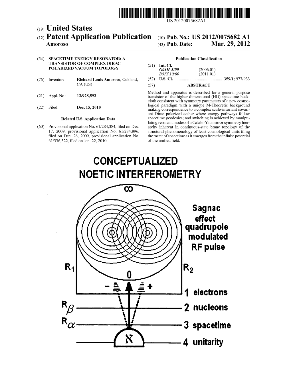 3 Spacetime 4 Unitarity Patent Application Publication Mar