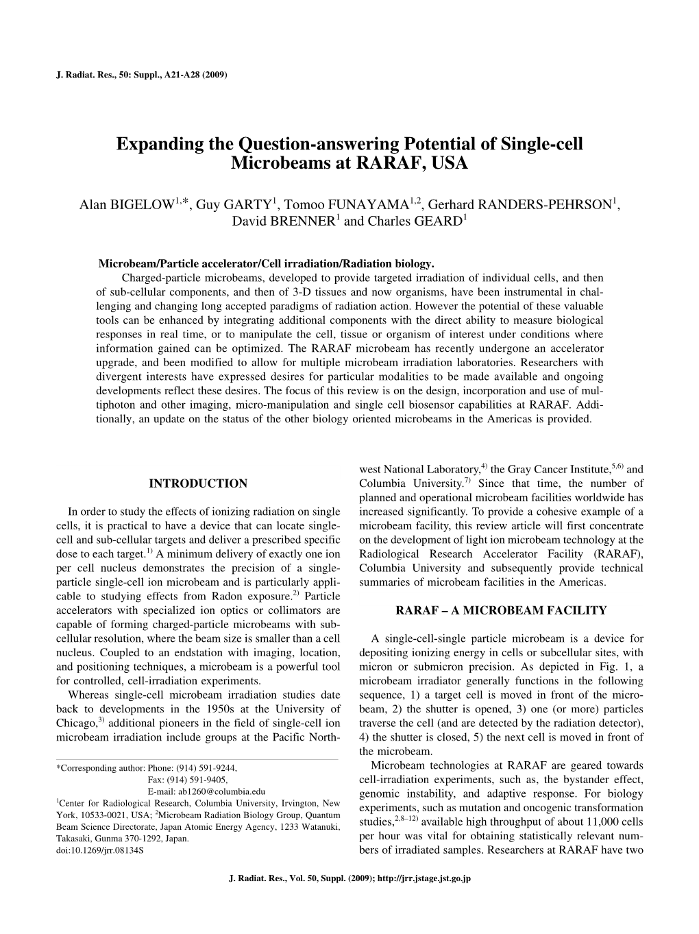 Expanding the Question-Answering Potential of Single-Cell Microbeams at RARAF, USA