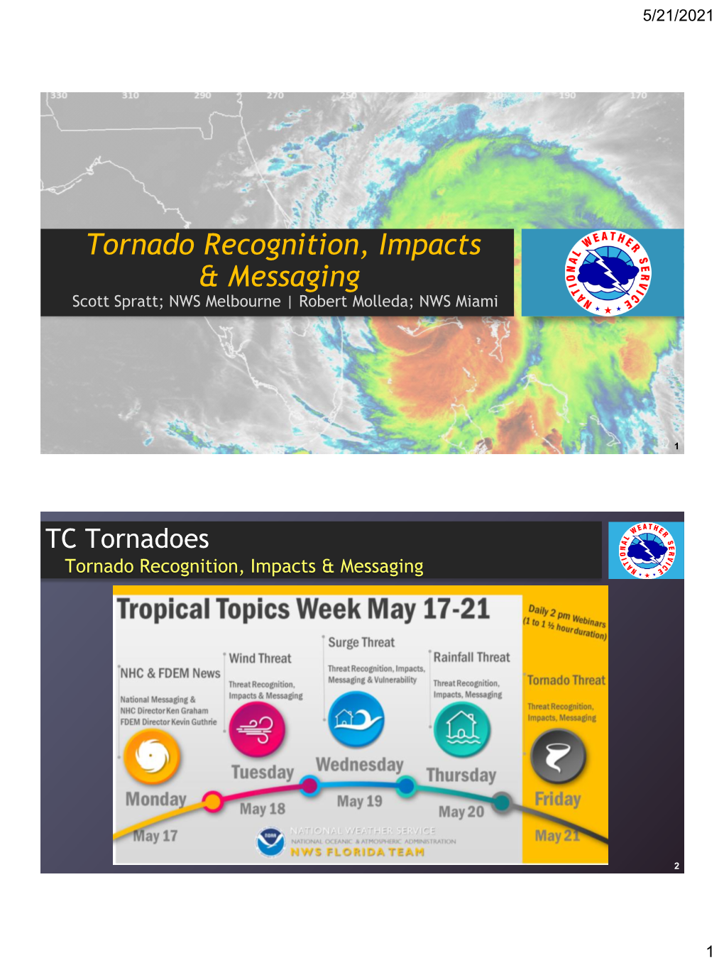 Tropical Topics Week 2021 NWS Florida &